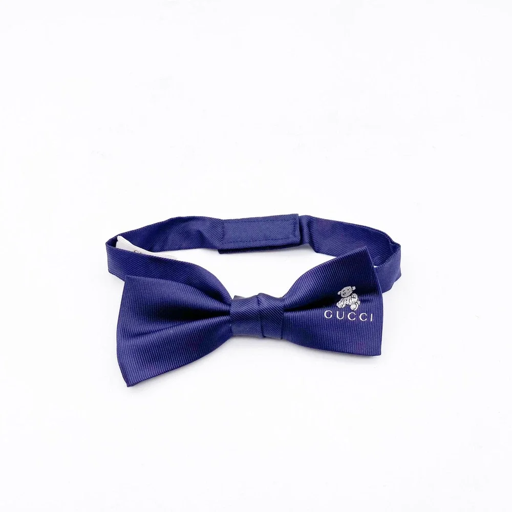 Gucci Kids Blue Silk Bowtie